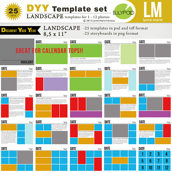 DYY Template Set 11 x 8,5 (landscape)