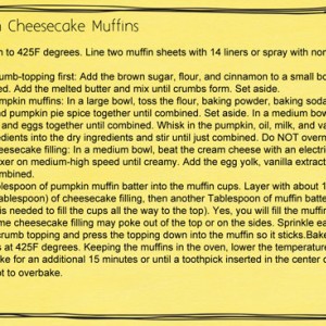 Pumpkin Cheesecake Muffins