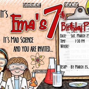 Ema Mad Science 7th BD invite