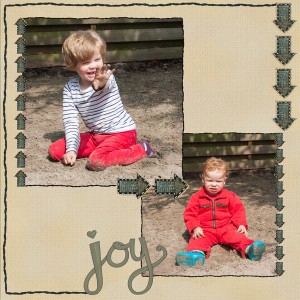 Joy with sand