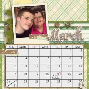 March Calendar Page