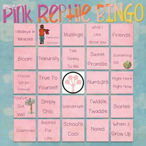 Pink Reptile Bingo Card
