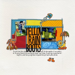 Yellow rain boots