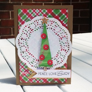 button xmas tree card