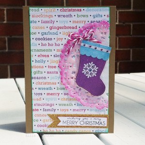 stocking xmas tree card