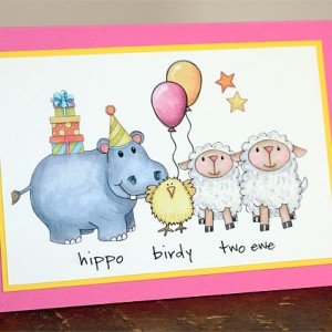 hippo birdy two ewe card