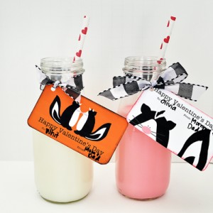 Valentine's Milk Glasses
