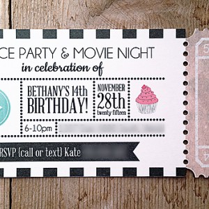 Movie Ticket Invitations