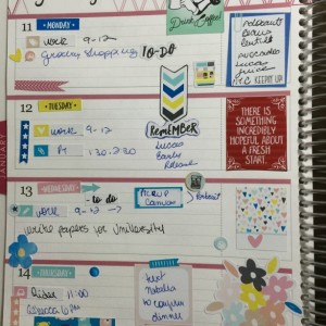 Planner page last week