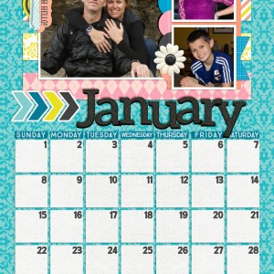 January 2017 12x18 Calendar Page