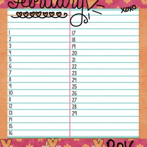 My February journal page