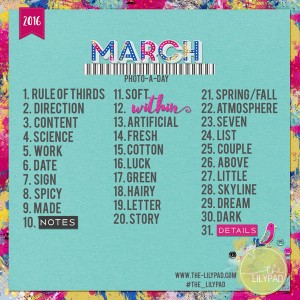 2016 March: Photo-a-Day