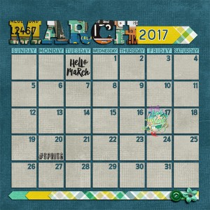 John's March 2017 Calendar