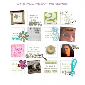 Bingo Card All about Me