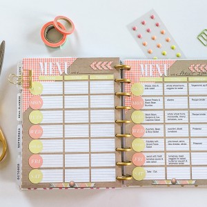 Menu Planner pages for Mambi Happy Planner