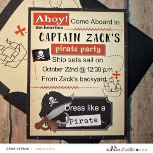 Pirate Invite and Matching Envelope