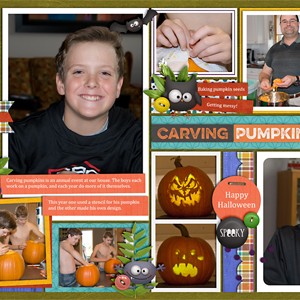 Carving Pumpkins (double page)