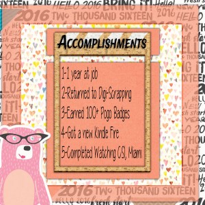2016 Accomlishments