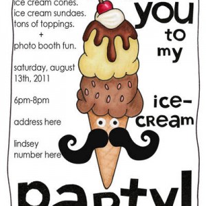 ice cream party invite