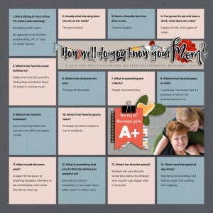 How well do you know your Mom? (Journaling Challenge, Feb 2017)