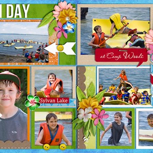 Beach Day at Camp Woods (double page)
