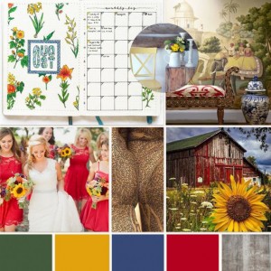 Moodboard 1= Sunflowers and old barns