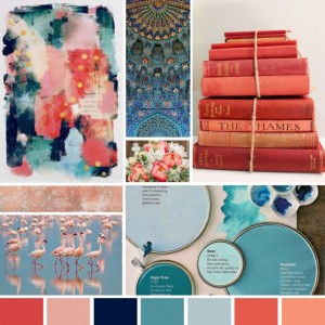 Moodboard 2- Shades of Coral, Orange and Blue