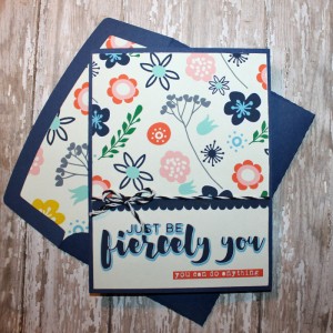 Just Be Fiercely You card with matching envelope