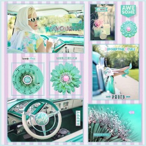 July-Style Challenge-Pocket-Style-Multi Photo-Layout-Summertime Blues
