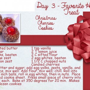 Christmas in July Index-Card-A-Day Challenge Day 3-Favorite-Holiday-Treat---Christmas-Cherries-Cookies