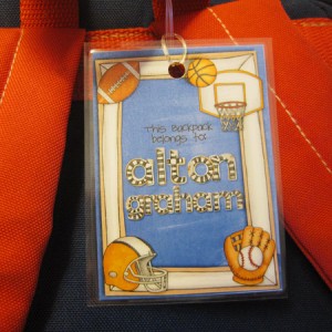 School Sports Backpack Tag