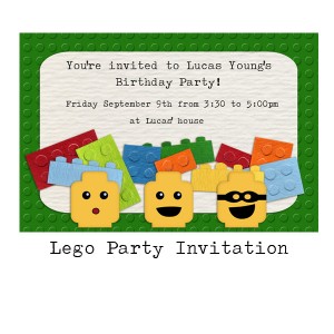 Lego Party Invitation
