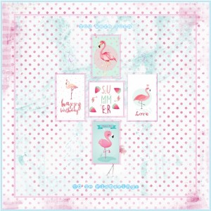 Scraplift Challenge-August-Flamingo Love