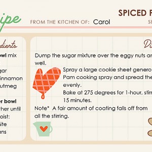 Recipe Card Spiced Pecans