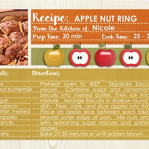 Recipe Card Apple Nut Ring