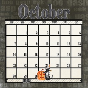 Becky's October 2018 Calendar