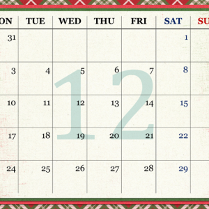 2018 Calendar - Dec (bottom)