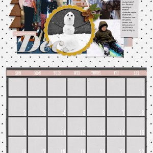 December page for my 2018 Calendar