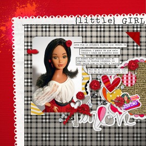 {little} girl in love with hispanic Barbie