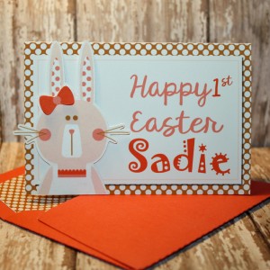Happy Easter Girl card with matching envie