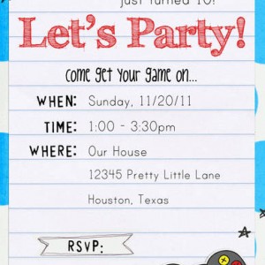 boys bday invite