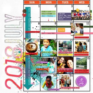 July 2018 Planner Review Page {left}