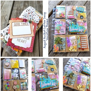 Aug Vacay themed pocket letter swap