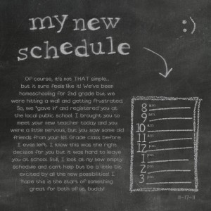 My New Schedule