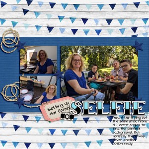 Setting up our family selfie