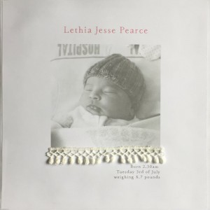 Cover Page of Lethia's Baby Scrapbook