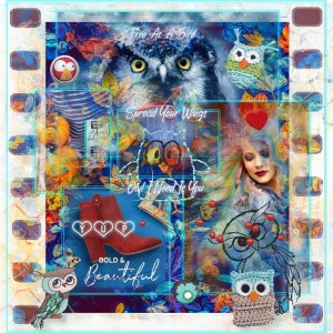 Pink Reptile Designs-October Layout Challenge-YUP-Owl Be Blue
