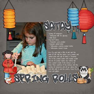 Satay spring rolls