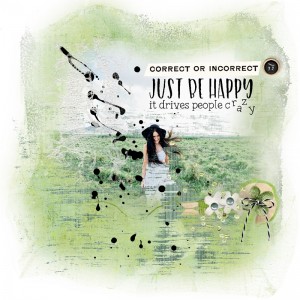 Pink Reptile Designs-January Layout Challenge-Just Be Happy-WA Quote-Breathe In Happiness