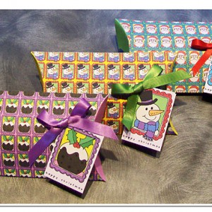 Christmas Stamp pillow boxes